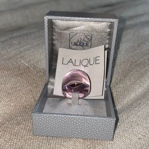 Lalique Purple Purple Crystal Cabochon Ring